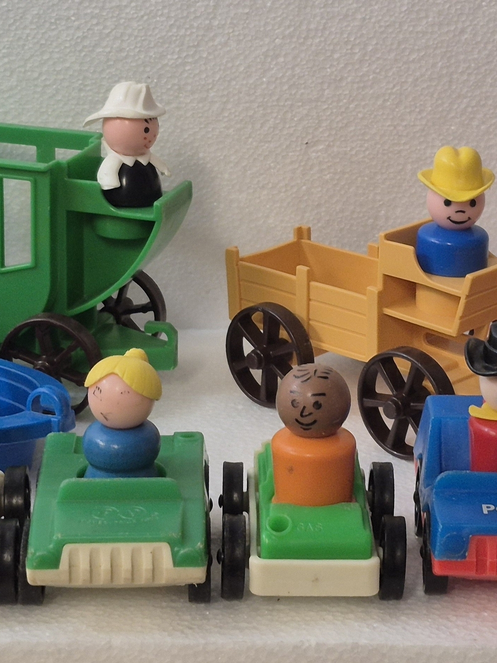 Vintage Fisher-Price Car,Police, Cowboy, Boat, Figurine and More